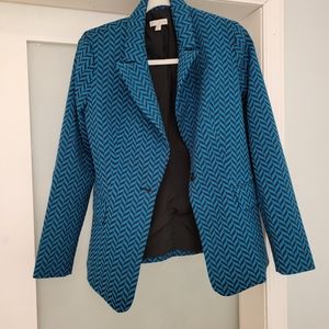 Turquoise and black jacket